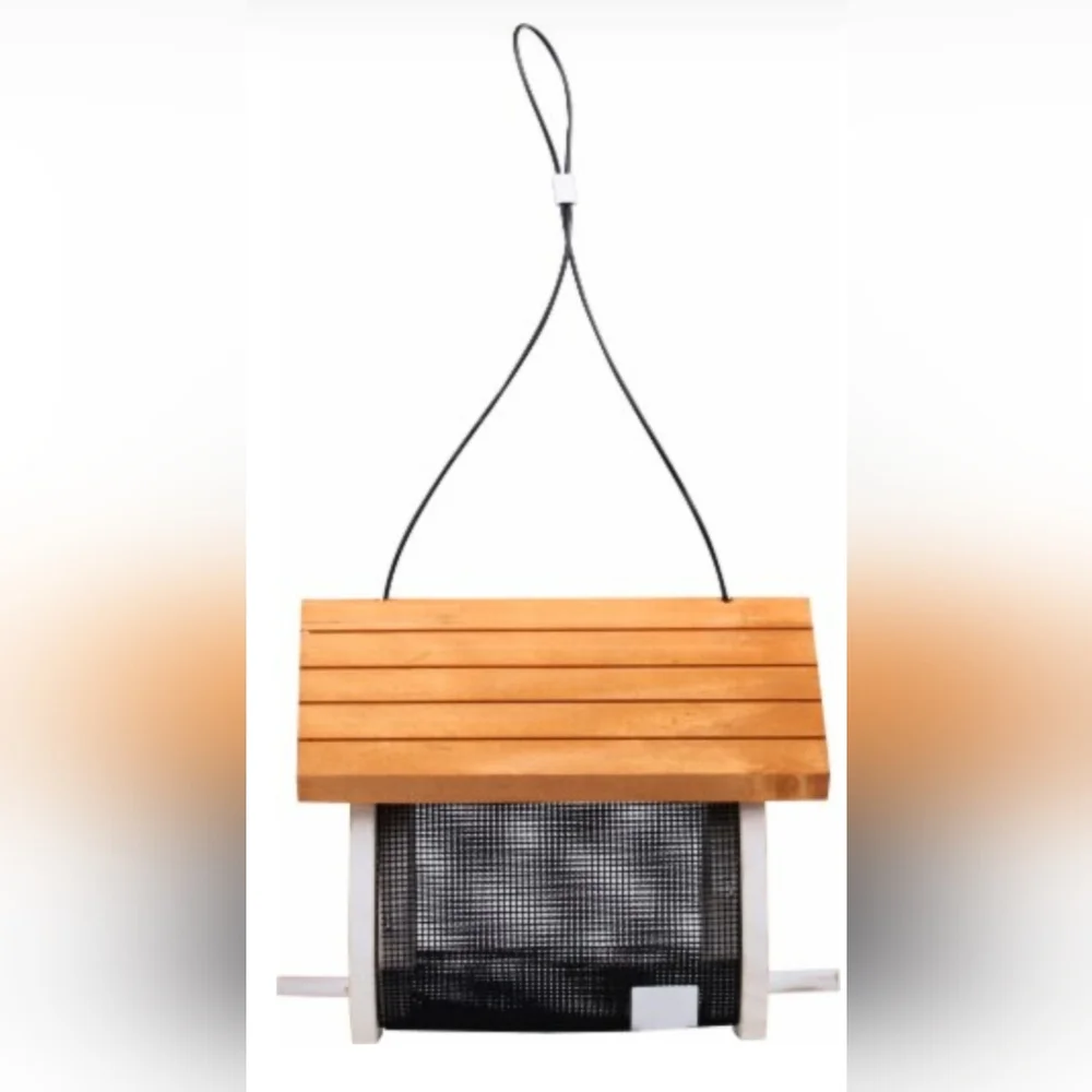 New White Cling Wooden Bird Feeder